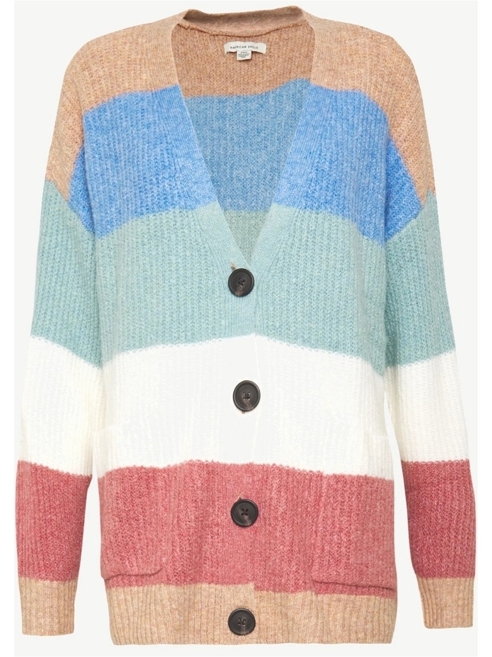 American Eagle Outfitters | Multi-Color Striped Button Cardigan